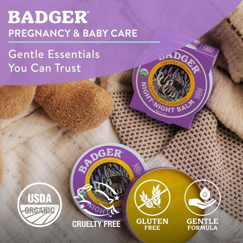 Badger Night Night Balm - Soothing Sleep Formula in 2 oz Tin for Relaxation