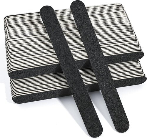 Canvalite Nail File - Large Emery Boards 100/180 Grit for Natural Nails | 100PCS Black Manicure Tool