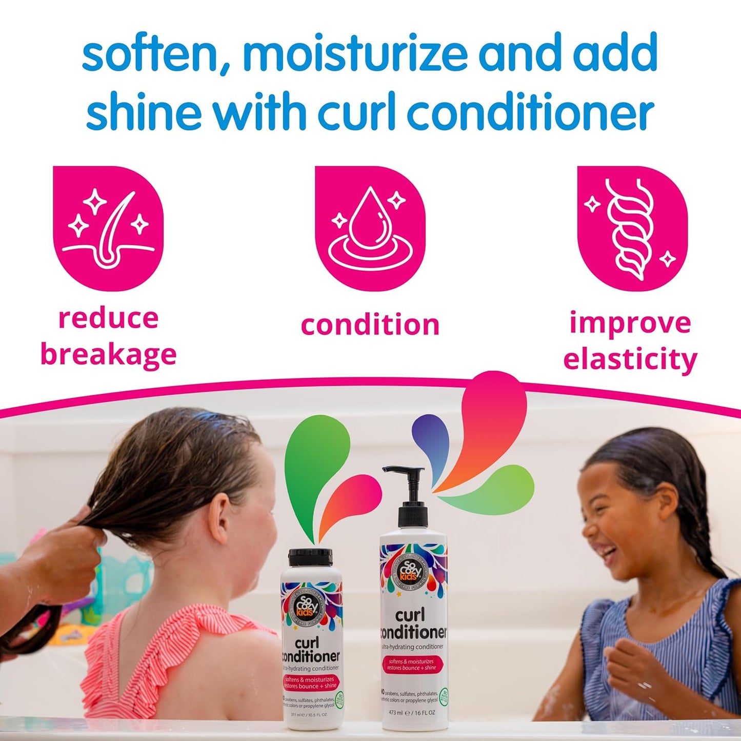 SoCozy Curl Conditioner - Kids' Hair Care for Softness, Bounce & Shine | Sweet-Crème, 10.5 Fl Oz