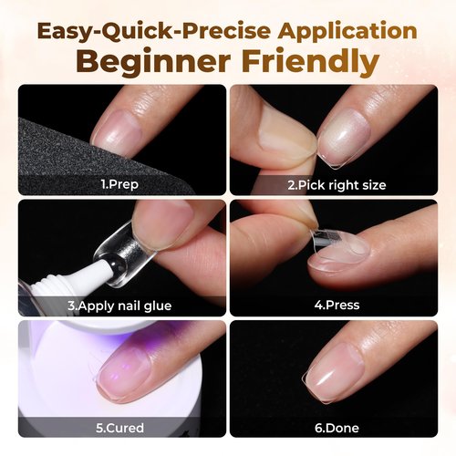 UNA GELLA Extra Short Nail Tips: 504pcs Square Fake Nails Pre-shape XS Short Square Press on Nails Gel Tips Full Cover Acrylic Nails False Nails for DIY Salon 12 Sizes