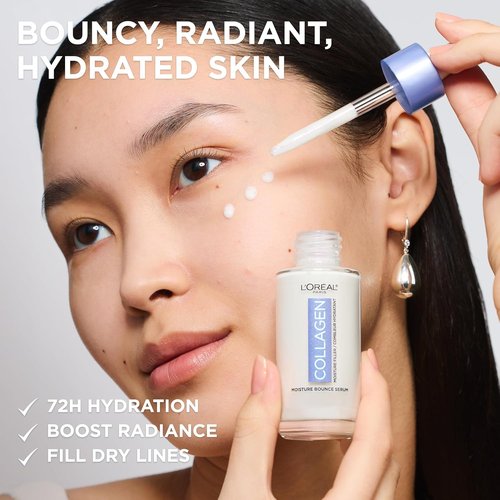 L'Oreal Paris Collagen Moisture Filler Serum - Hydrating Glow Serum with Collagen & Squalane