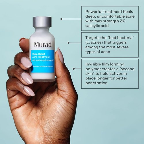 Murad Deep Relief Acne Spot Treatment - 2% Salicylic Acid for Hormonal Acne & Breakouts | 1 Fl Oz