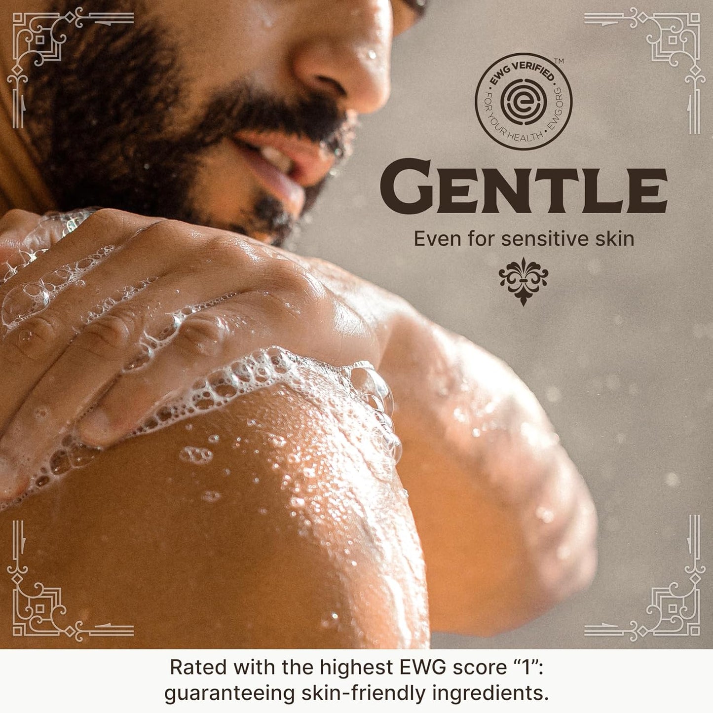 Carolina Castile Liquid Body Wash - Natural Shampoo for Sensitive Skin with Olive Oil & Cocoa Butter | Tobacco Vanilla, 32 Fl Oz