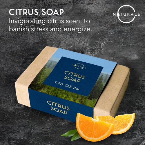 O Naturals Citrus Men's Soap Bar - Exfoliating All-Natural Formula | 7.76 oz Unisex Size
