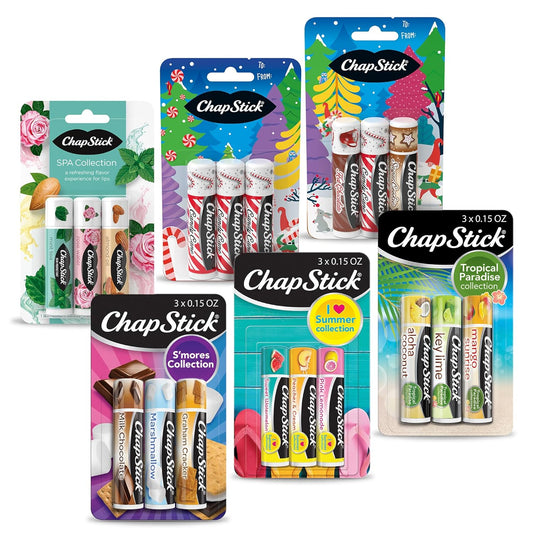 ChapStick Fan Favorites Lip Balm Multi-Pack - 6 Flavored Tubes | 0.15 Oz Each (Box of 6)