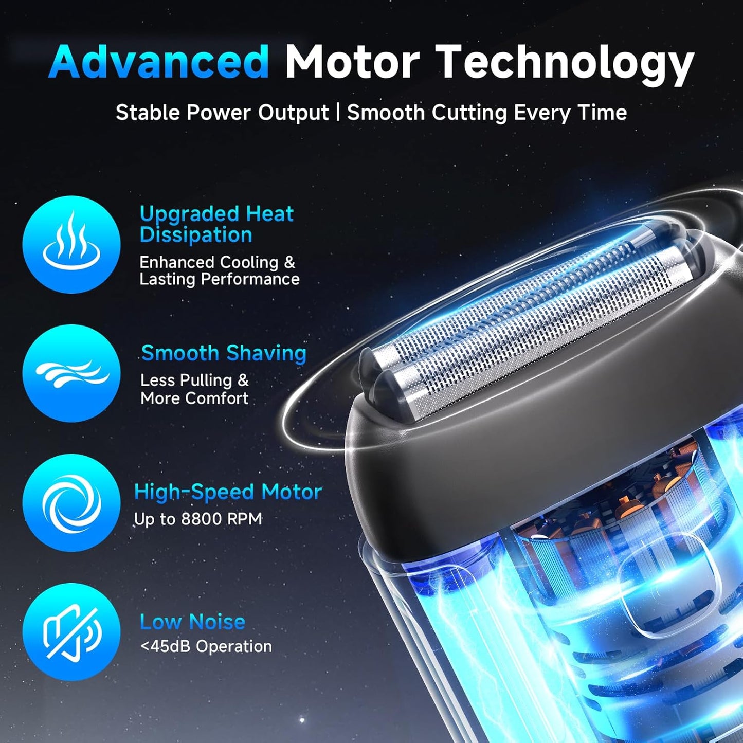 Skiennix Electric Foil Shaver - Mini USB-C Rechargeable Razor with 3 Floating Blades & IPX7 Waterproof | Perfect Travel Grooming Gift