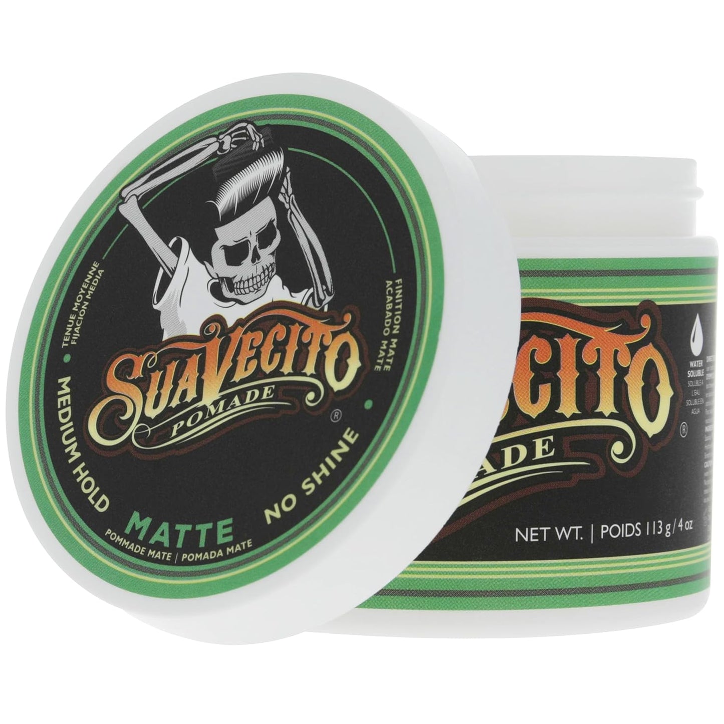 Suavecito Pomade - Matte Hair Paste for Natural Texture - Medium Hold, 4 oz | Men's Hair Styling Solution