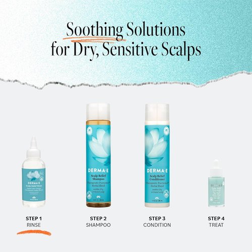 DERMA-E Scalp Exfoliating Rinse - Clarifying Relief for Dandruff & pH Balance | 4 fl oz