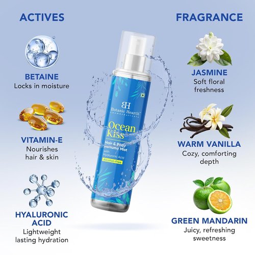 Botanic Hearth Ocean Kiss Hair Perfume - Long-Lasting Alcohol-Free Body Mist for All-Day Freshness | 3.4 Fl Oz
