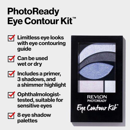 REVLON PhotoReady Eyeshadow Palette - 5 Versatile Wet/Dry Shades with Double-Ended Brush | Watercolors (520), 0.1oz