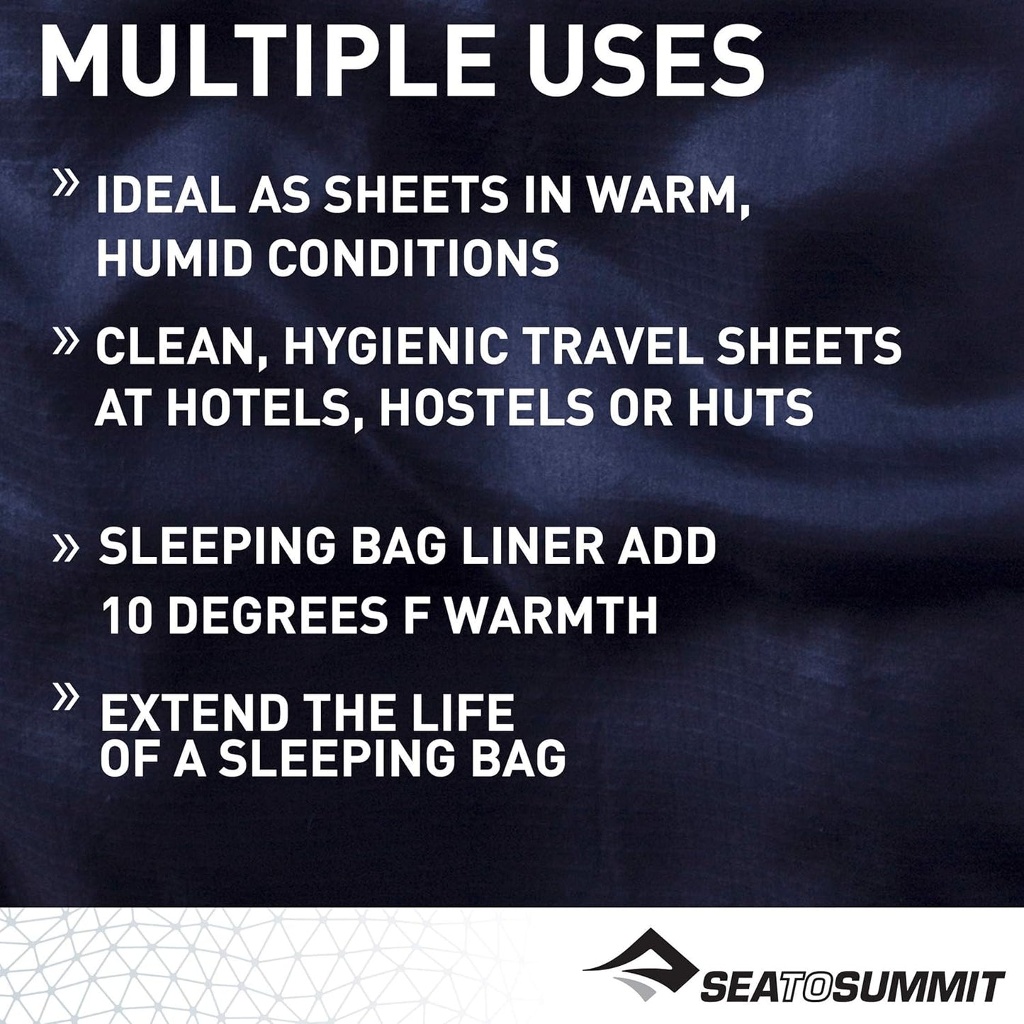 Sea to Summit Silk-Cotton Blend Travel Sleeping Bag Liner - Lightweight & Compact for Easy Packing