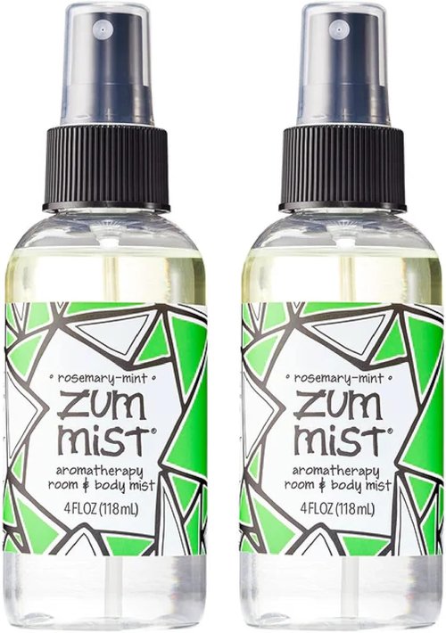 Indigo Wild Zum Mist Room & Body Spray - Aromatherapy Essential Oil - Rosemary-Mint Scent | 4 fl oz (2 Pack)