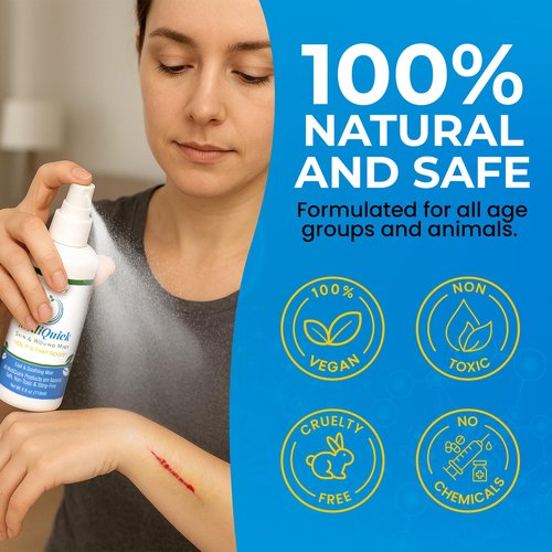 MediQuick Hypochlorous Acid Spray Mist, Antiseptic Spray for Skin & Wound Care, No-Sting, 4 oz