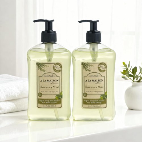 A LA MAISON Rosemary Mint Liquid Hand Soap - Natural, Biodegradable & Vegan | 16.9 oz, 2 Pack