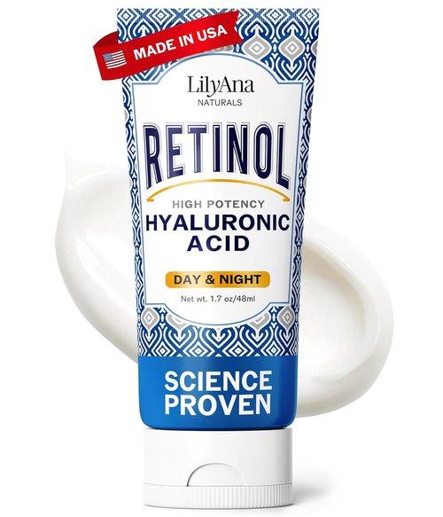 LilyAna Naturals Anti-Aging Retinol Face Cream - Firming Moisturizer with Hyaluronic Acid for Women