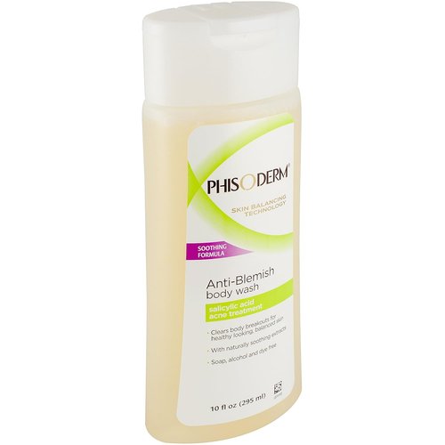 Phisoderm Anti-Blemish Body Wash - Clear Skin Formula | 10-Ounce Size