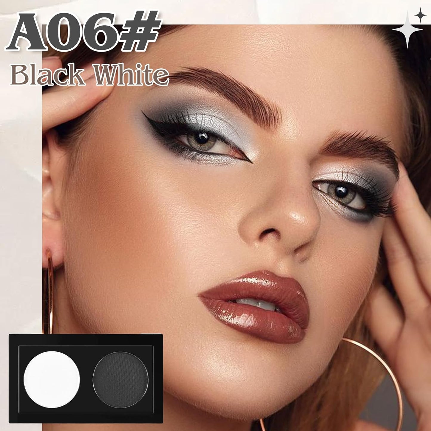 Skiennix Duo Eye Shadow Powder - White & Black Matte Palette for Daily Looks | Highly Pigmented & Blendable