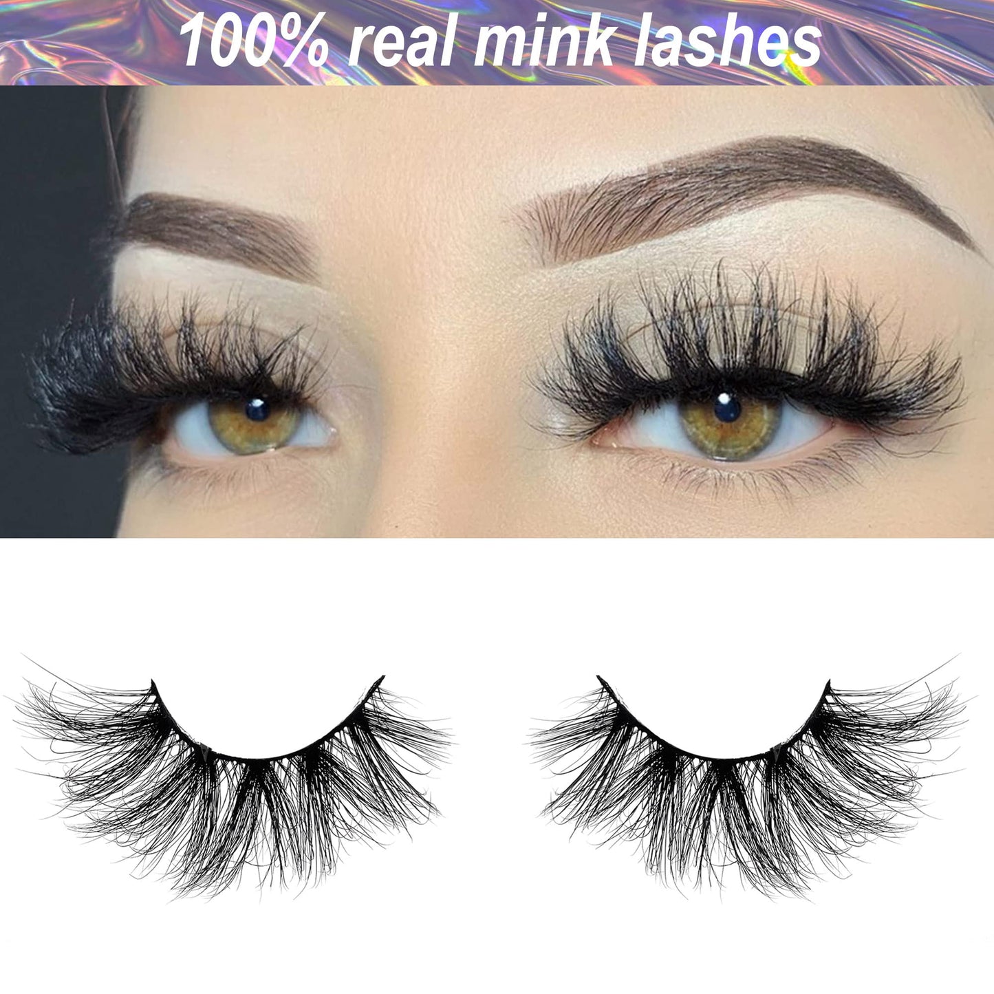 Mink Lashes Bulk 22mm Lashes Fluffy Yasnai Eyelashes, Real Mink Lashes 6 Pairs Pack 9D Long Wispy EyeLashes Wholesale