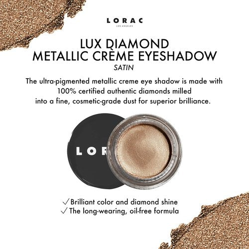 LORAC Lux Diamond Crème Eye Shadow - Metallic Shimmer Powder in Suede Brown for Stunning Eyes