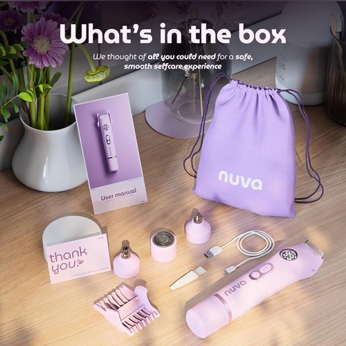 NUVA Bikini Trimmer for Women - 4-in-1 Painless Electric Razor | Cordless, Waterproof, USB Rechargeable