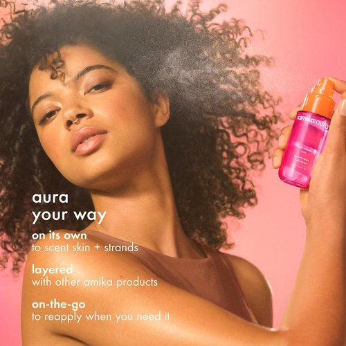 Amika Aura Hair And Body Mist - Pink Grapefruit, Juicy Apricot & Warm Vanilla Scented