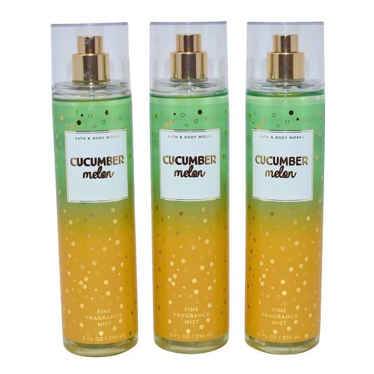Bath & Body Works Fragrance Mist 3-Pack 8oz Each (Cucumber Melon)