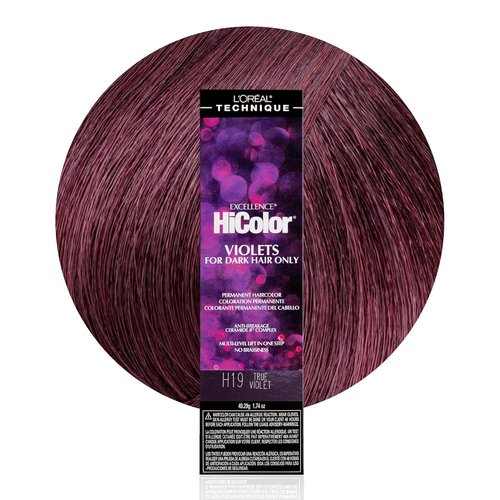 L'Oréal Technique HiColor Violet & Blacks Permanent Hair Color - Anti-Breakage Formula for Dark Bases