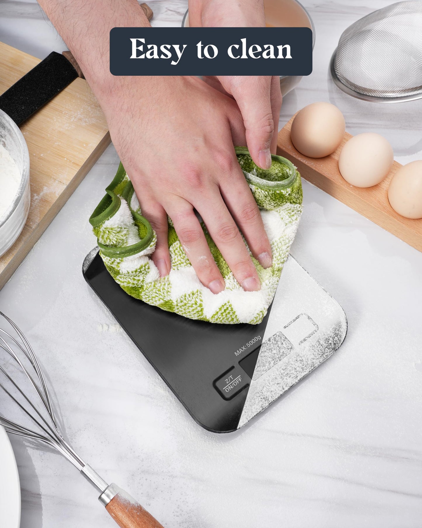 Food Scale, 11lb Digital Kitchen Scale with 6 Units LCD Display and Tare Function,Compact Design for Baking,Healthy Cooking,Meal Prep, 304 Stainless Steel