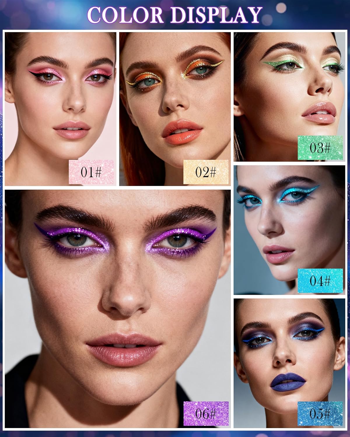 Skiennix Multichrome Gel Eyeliner - Pink Shifting Glitter, Waterproof & Long-Lasting Holographic Eye Makeup Pen