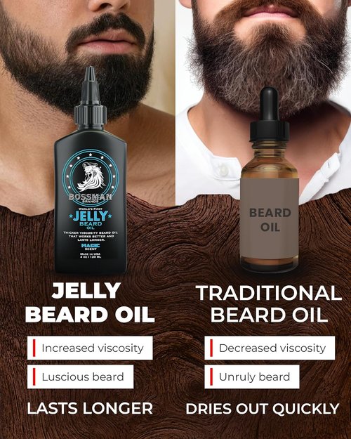 Bossman Jelly Beard Oil - Magic Scent for Men | Softens, Moisturizes & Conditions (4 oz)