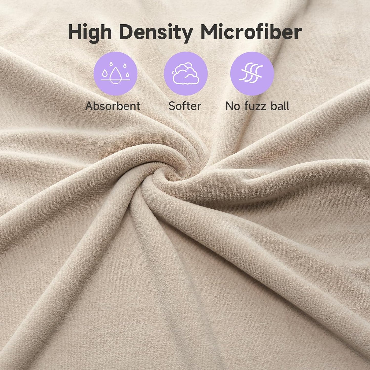 Umisleep Microfiber Hair Towel - Super Absorbent Wrap for Long, Thick Hair | 41" x 22" - Camel Color