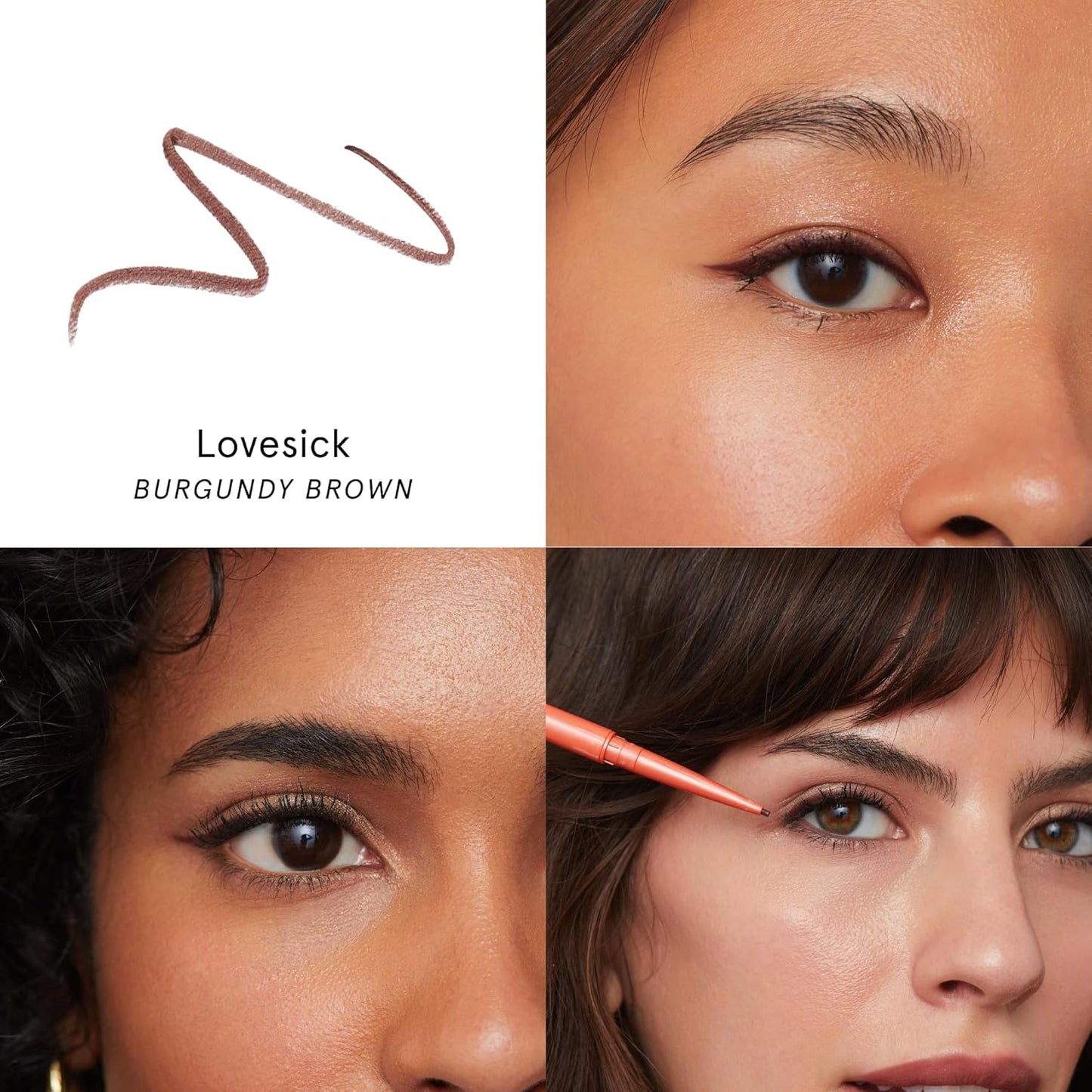 SOSHE Beauty Waterproof Precision Eyeliner - 1.5mm Smudge-Proof Gel Liner | Easy Refills | Lovesick Burgundy Brown