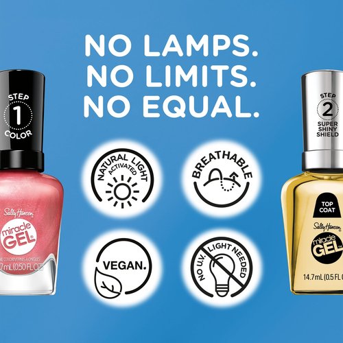 Sally Hansen Miracle Gel Supercharged Pinks Nail Polish | Salon Quality Gel-Like Formula, Two-Step System, No UV Light Needed, Long Lasting | 315 Tough Love | Fuchsia Pink Crème Nail Color