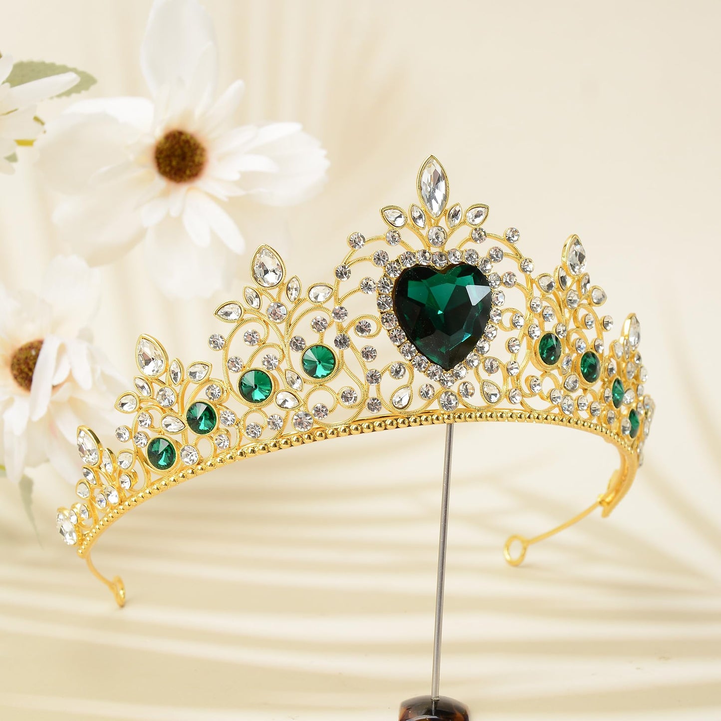 S SNUOY Tiaras and Crowns for Women Crystal Queen Crowns Rhinestone Princess Tiaras Hair Accessories for Bridal Birthday Prom Party - May Emerald