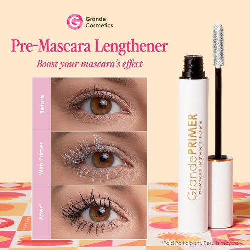 Grande Cosmetics GrandePRIMER Pre-Mascara Lengthener & Thickener with Peptides - Smudge-Proof & Water-Resistant (0.32 oz)