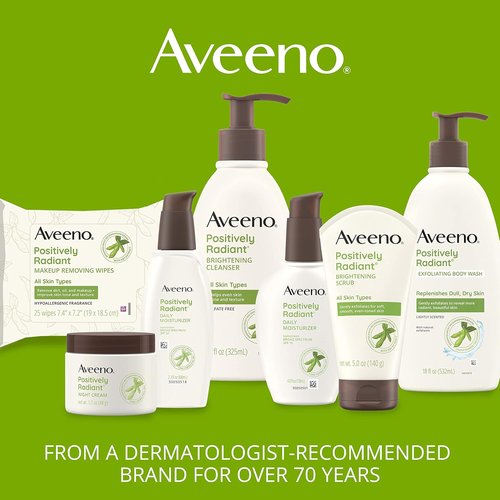 Aveeno Positively Radiant Daily Face Moisturizer - Hydrating SPF 15 Formula with Soy Extract | 4 FL OZ