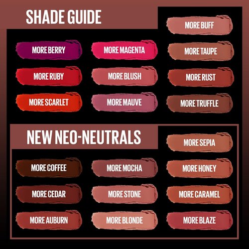 Maybelline Color Sensational Ultimatte Matte Lipstick - Intense Coffee Bean Brown, Non-Drying Formula, 1 Count