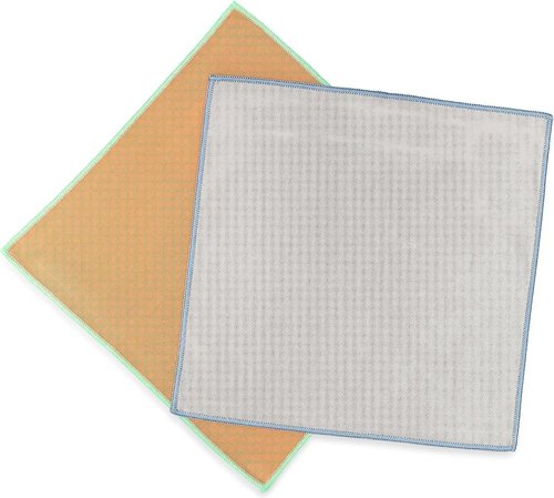 Full Circle Renew Collection Glass Cleaning Cloths - Eco-Friendly Recycled Microfiber, Set of 2 | Multicolor