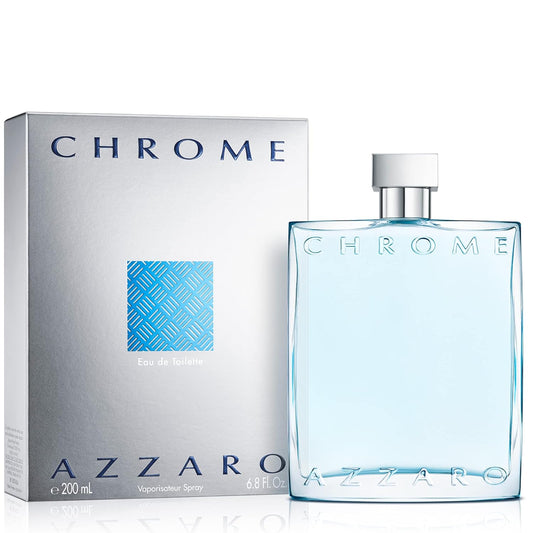 Azzaro Chrome Eau de Toilette - Fresh Aquatic Men's Cologne - Citrus & Woody Fragrance - Ideal for Everyday Wear