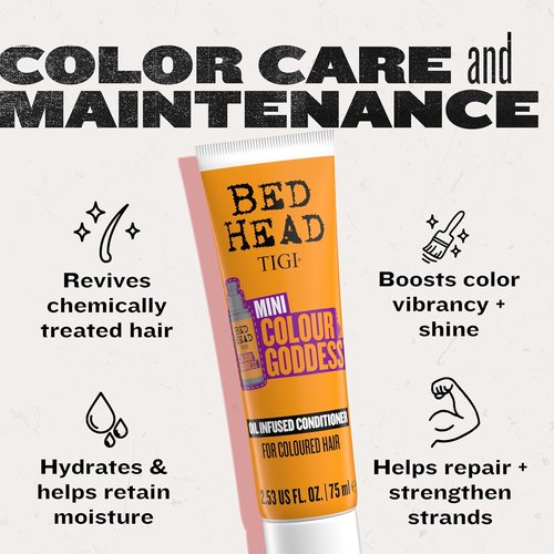 Bed Head by TIGI Colour Goddess Conditioner - Oil Infused Formula for Color Treated Hair | Travel Mini, 2.53 fl oz