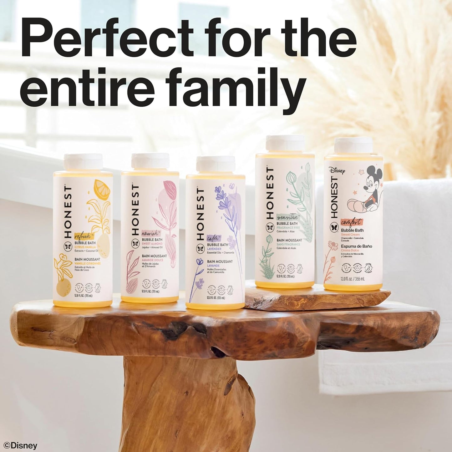 The Honest Company Foaming Bubble Bath - Gentle Tear-Free Formula with Mickey Mouse | 12 fl oz