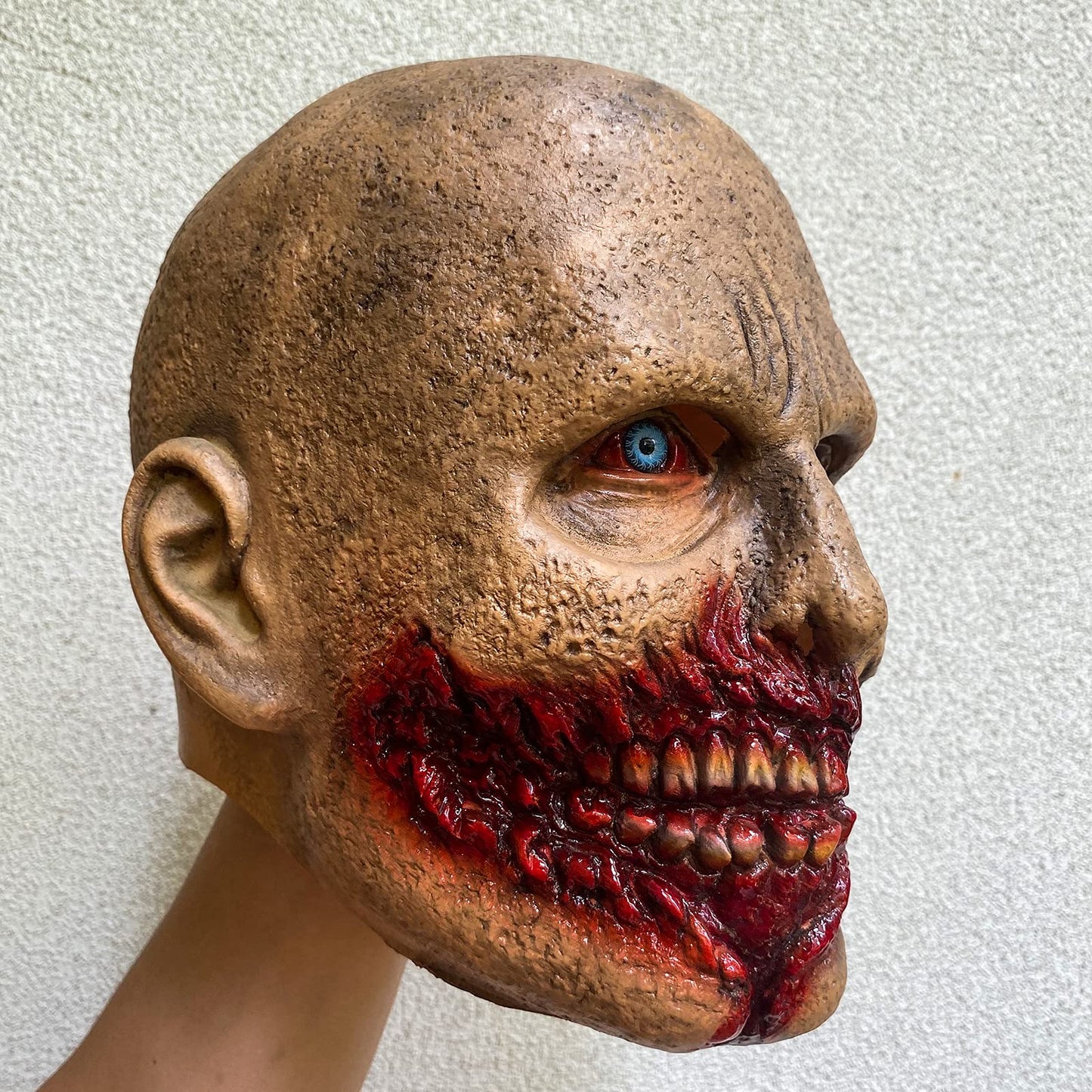 nezababycos Scary Zombie Mask Halloween Horror Dead Monster Costume Creepy Bloody Walking Demon Props for Adult Men Women Latex (B)