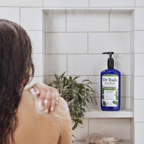 Dr Teal's Body Wash - Relax & Relief with Eucalyptus & Spearmint | 24 fl oz (Pack of 4)