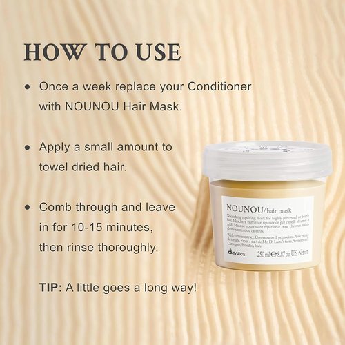 Davines Nounou Hair Mask - Nourishing Treatment for Dry Hair | 8.87 Fl Oz