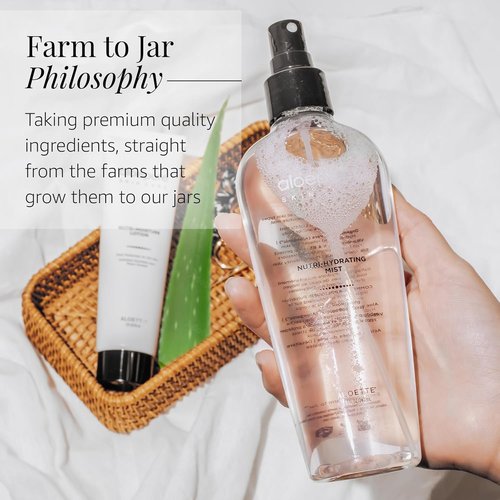 Aloette Nutri-Hydrating Mist After Sun Spray - Aloe Vera Facial & Body Mist with Vitamins A, C, E & B5 - 8oz for Glowing Skin