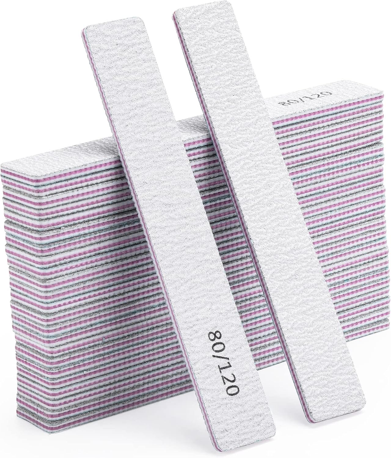 Skiennix Nail Files - 25 Pcs Double-Sided Emery Boards for Acrylic Nails | Professional Manicure Tools