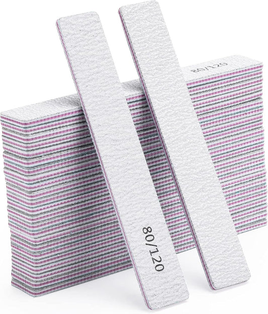 Skiennix Nail Files - 25 Pcs Double-Sided Emery Boards for Acrylic Nails | Professional Manicure Tools
