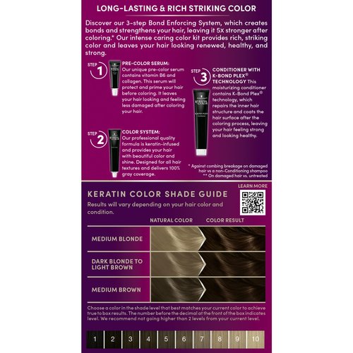 Schwarzkopf Keratin Permanent Hair Dye Cream, 4.0 Cappuccino, Professional Quality Color for Up to 100% Gray Coverage, Bond Enforcing System