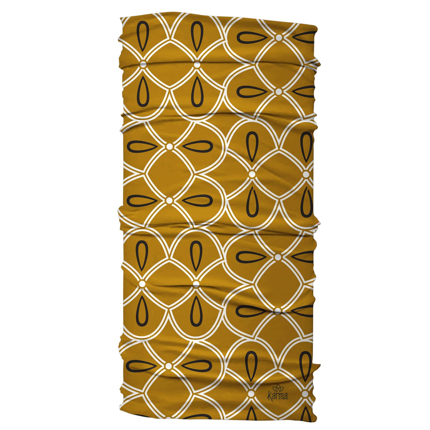 Karma Mustard Deco Headband for Women - Wide - Fabric Headband and Stretchy Hair Scarf - Yellow