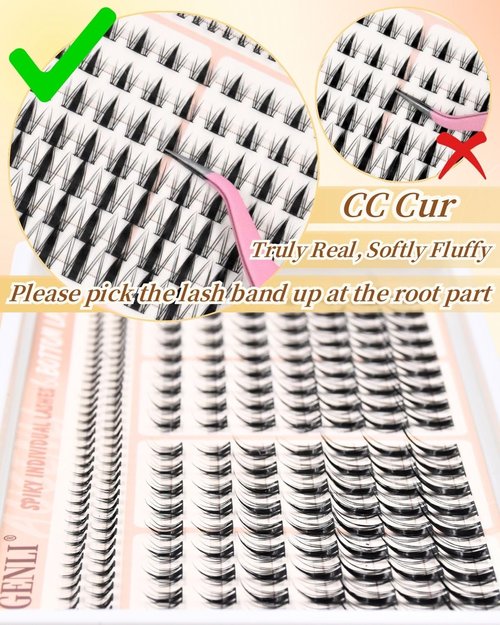 Cutey Manga Lash Clusters - Wispy Individual Lash Extensions, 126pcs Natural C Curl, DIY Anime Lashes (10-16mm)